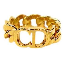 Dior Bague Gold Ring CD Chain Taille Doré