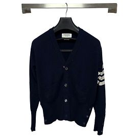Thom Browne Cashmere Diagonal Cardigan Navy Damen Blau