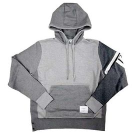 Thom Browne Sweat à capuche Stripe RWB Tab Loopback Funmix Marron