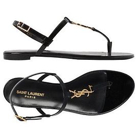 Autre Marque Sandalias planas Cassandra Monogram Black Negro