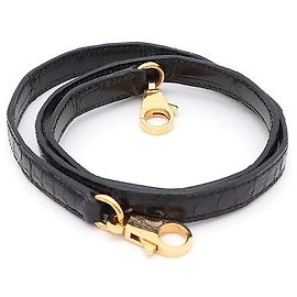 Tracolla Hermès Kelly in pelle nera Nero