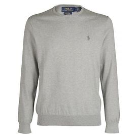 Ralph Lauren Slim Fit Baumwollstrick mit Pony-Logo Grau Braun