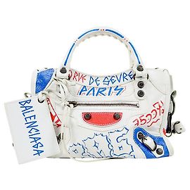 Balenciaga White Mini Gravity Motorbag White