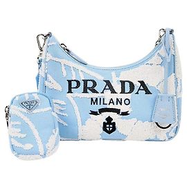 Prada Borsa a tracolla Hobo Multi Re-Edition Blu Blu