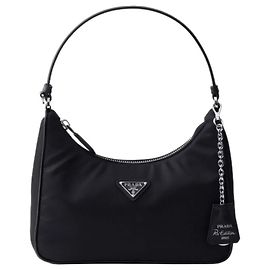 Prada Reedition Nylon Schultertasche Schwarz