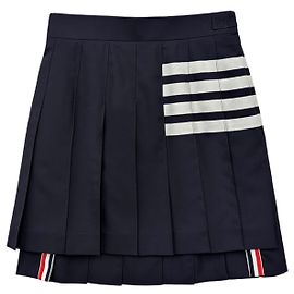 Thom Browne Minifalda plisada de lana Azul