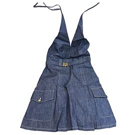 Miu Miu Taglia Vestito Mini in Denim Blu