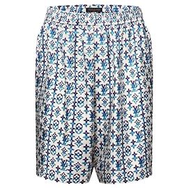 Louis Vuitton Calções de seda com estampado monograma Multicor