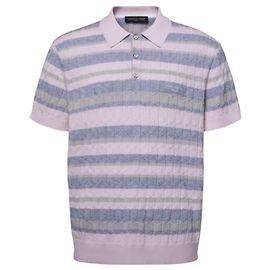 Louis Vuitton Gestreifter Polo-Pullover mit Zopfstrick Mehrfarben