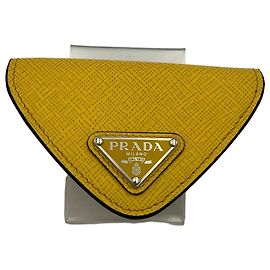 PRADA Saffiano Yellow Coin Purse Yellow