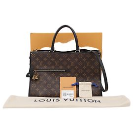 Louis Vuitton mala de mão e de ombro em tela Monogram e couro MM Size Black Multicor