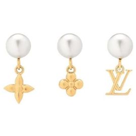 Boucles d'oreilles Louis Vuitton Pearl River blanches Blanc