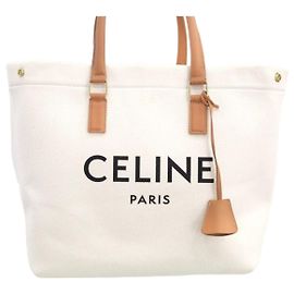 Céline Sac Cabas Horizon Canvas Marron