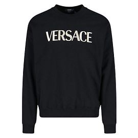 Versace SWEATSHIRT MIT METALL-LOGO Schwarz