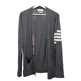 Thom Browne Cardigã clássico de lã virgem Marrom