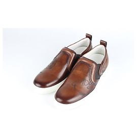 Berluti Scripto Leather Slip-On Braun