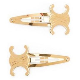 Céline Set di mollette per capelli in ottone con D'oro