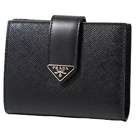 Prada Portefeuille en cuir Saffiano Noir
