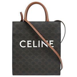 Céline mala Cabas Vertical Pequena Triope Marrom