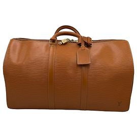LOUIS VUITTON KEEPALL in Brown EPI Leather Handbag Brown