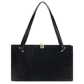 Versace Bolsa de ombro Bos Taurus em couro de bezerro preto Preto