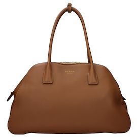 Prada Bolso de hombro de cuero marrón Castaño
