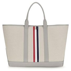 Thom Browne Gray Fabric Shoulder Bag Brown