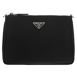 Prada Sac à épaule en polyamide recyclé noir Noir