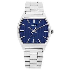 Casio Analog Square Men's Metal Watch Blue