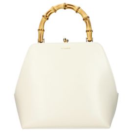 Jil Sander  mala de couro bege Bege