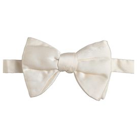 Dolce & Gabbana Men White % Silk Adjustable Neck Papillon Bow Tie White