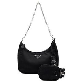 Prada Re-Edition Multi Hobo Shoulder Bag in Black Black