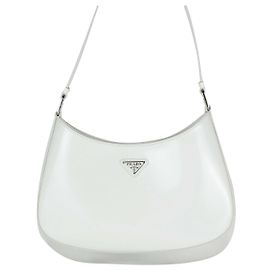Prada Brushed Leather Shoulder Bag Brown