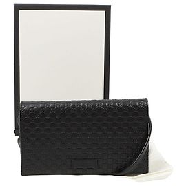 Gucci Borsa a Tracolla Mini in Pelle Microshima Nero Nero