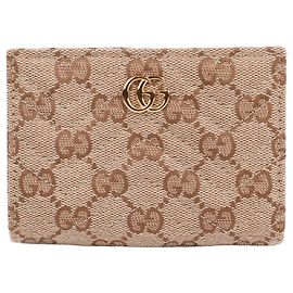 Gucci Carteira com aba Marmont Jacquard Marrom