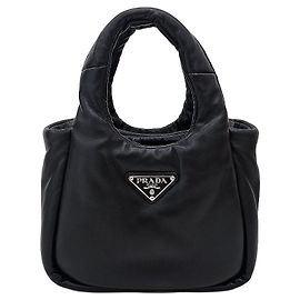 Prada Mini mala de couro napa acolchoado macio Marrom