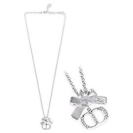 Dior Colar de cristais CD Perluar para mulher (Silver) Prata
