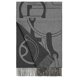 Hermès Cashmere Scarf Anthracite Grey Brown
