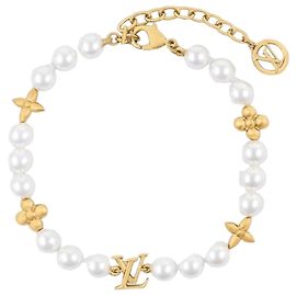 Louis Vuitton My LV Perlenarmband Weiß Weiß