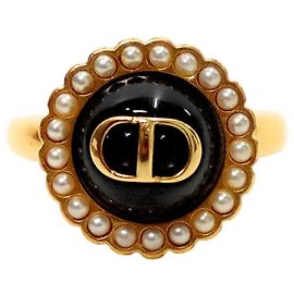 Dior Anello Petit CD Baroque Gold Ring Size D'oro