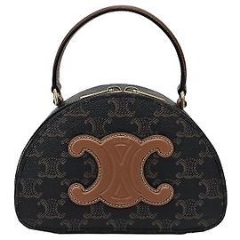 Céline Triomphe Canvas Half Moon Marrom