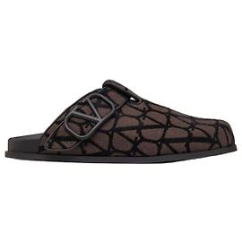 Valentino Monogram Mule Sandals Black