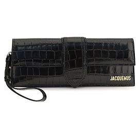 Jacquemus Clutch Bos Taurus em couro de bezerro preto Preto