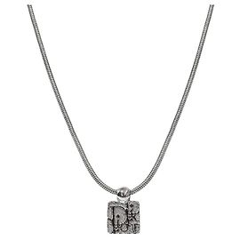 Dior Colar de Prata Cubic Oblique Plate Prata