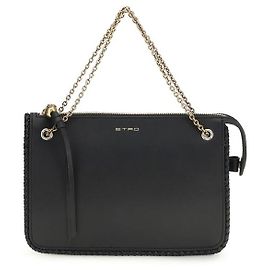 Etro Clutch Bos Taurus in pelle di vitello nera Nero