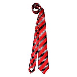 Dior Regimental Silk Tie Red Navy Blue Black White Blue