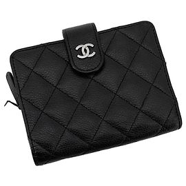 Chanel Portefeuille Diary Caviar Silver Noir