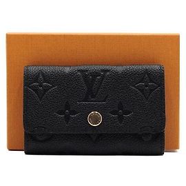 Louis Vuitton Monogram Empreinte Key Holder Key Wallet Black Black
