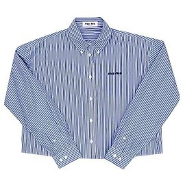 Miu Miu Camicia cropped in popeline a righe Multicolore