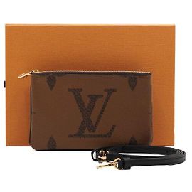 Louis Vuitton Borsa a tracolla Pochette Double Zip in Monogram Giant Reverse Canvas Multicolore